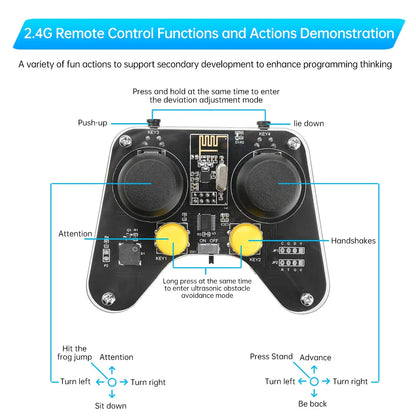 Four-Legged Robot Dog Bionic Intelligent Programming Development Robot Remote Control Robot Dog Electronic Pet Diy Kit